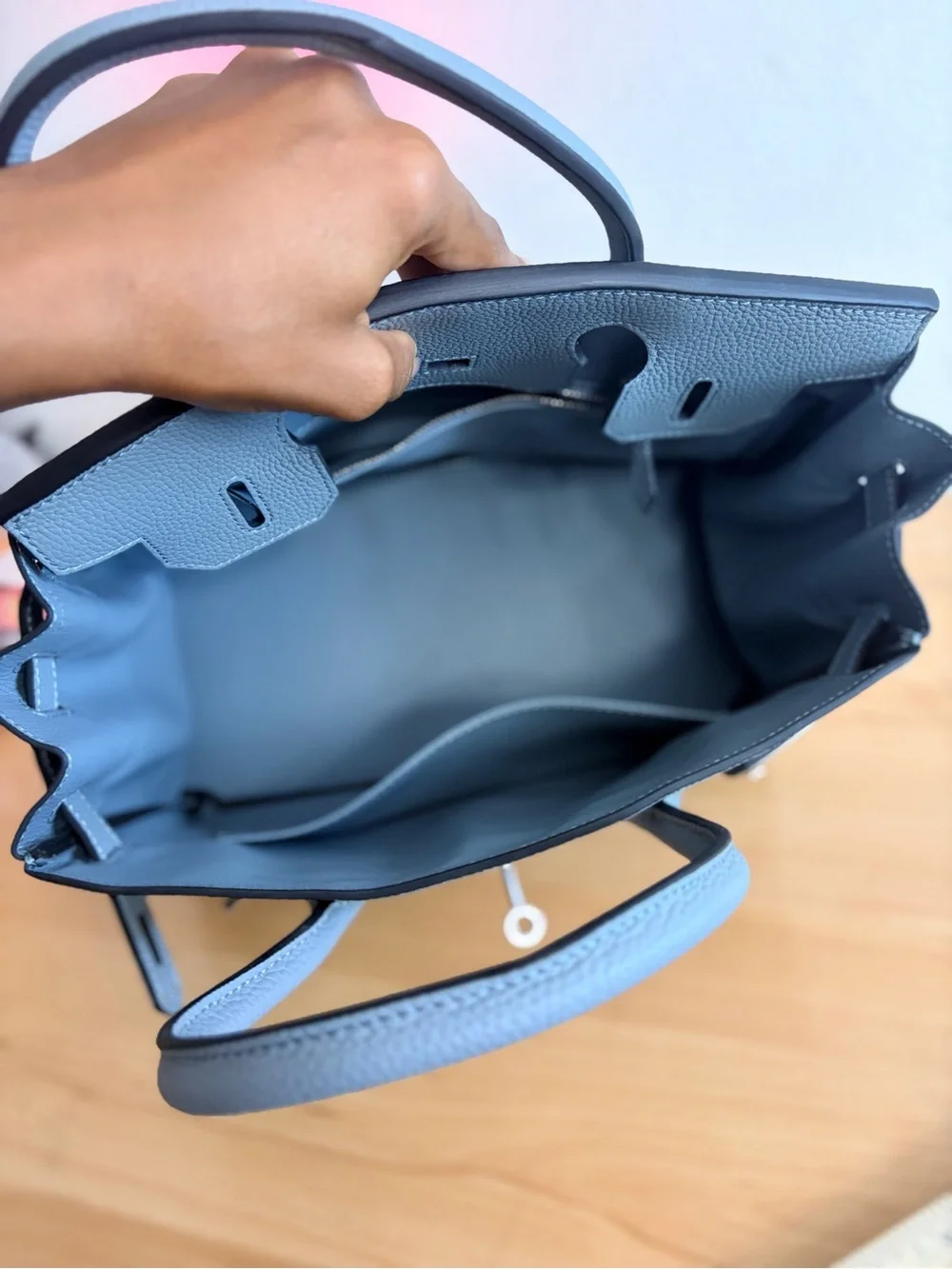 Teal Togo Top-Handle Satchel GHW VINTAGE PLK 68 lock Colvert Bleu de Prusse 35CM